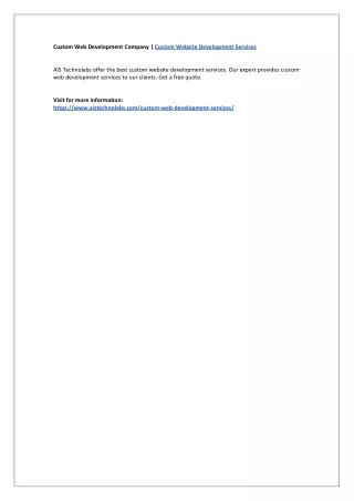 custom web development company custom website