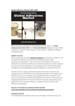 global adhesives market 2021 2028