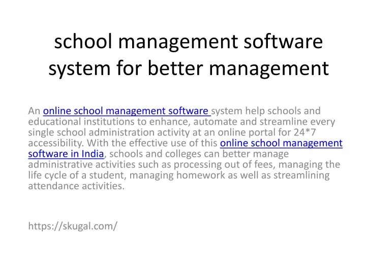 school management software system for better management