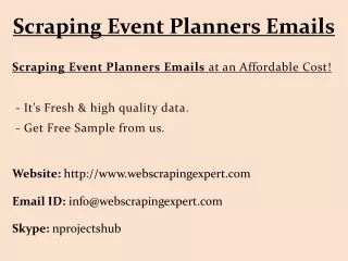 scraping event planners emails