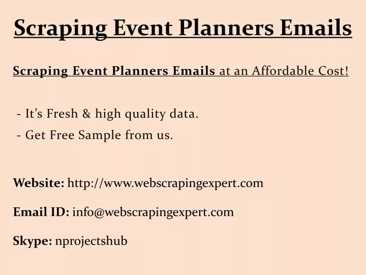 scraping event planners emails