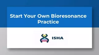 start your own bioresonance practice