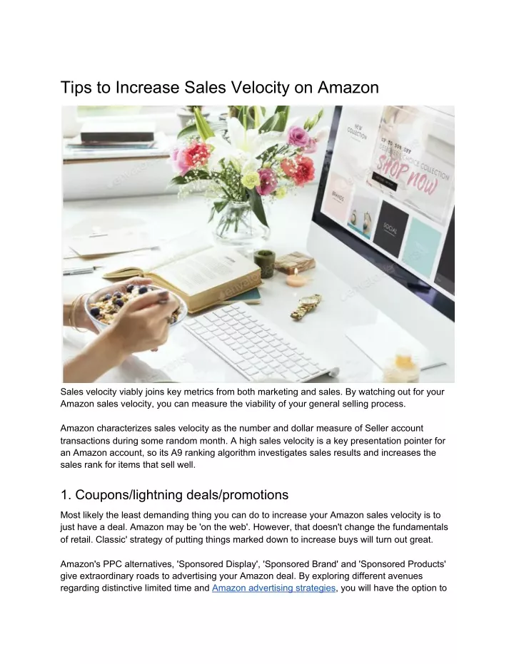 tips to increase sales velocity on amazon