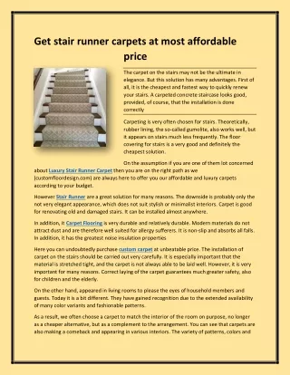get stair runner carpets at most affordable price