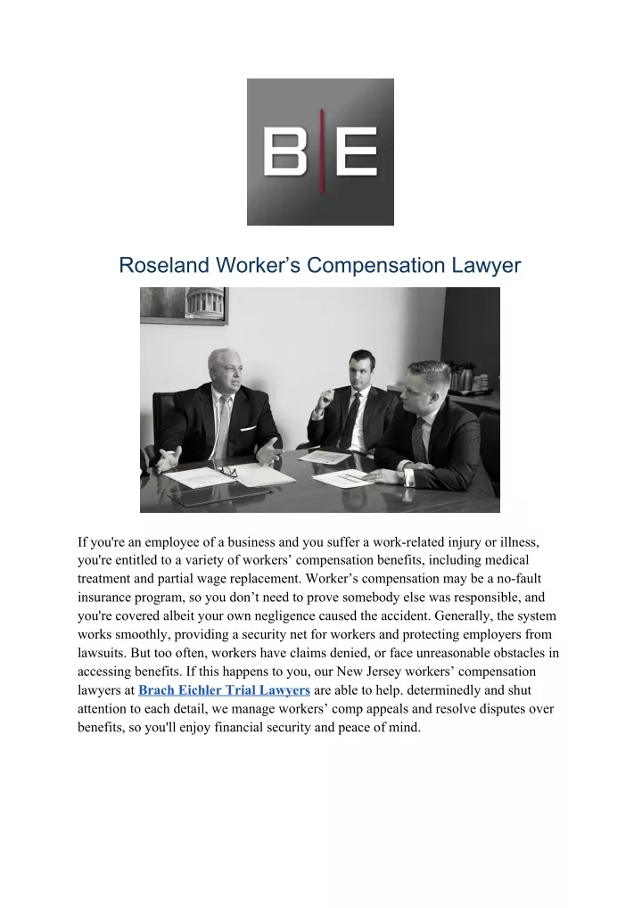 roseland worker s compensation lawyer