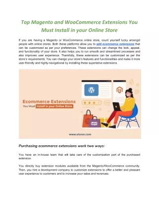 top magento and woocommerce extensions you must