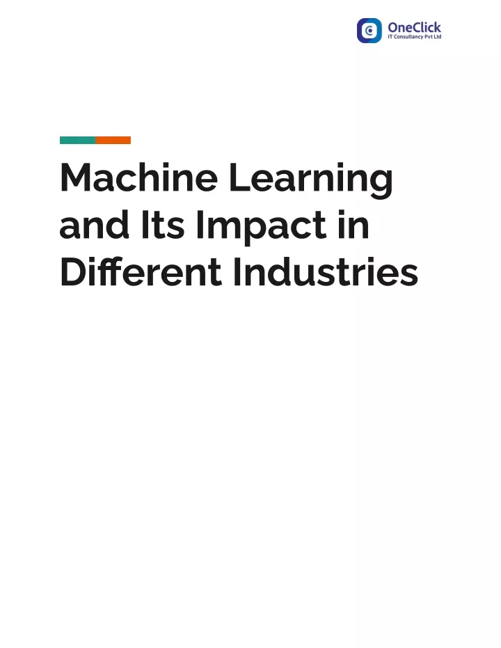 machine learning and its impact in different