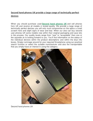second hand phones uk provide a large range