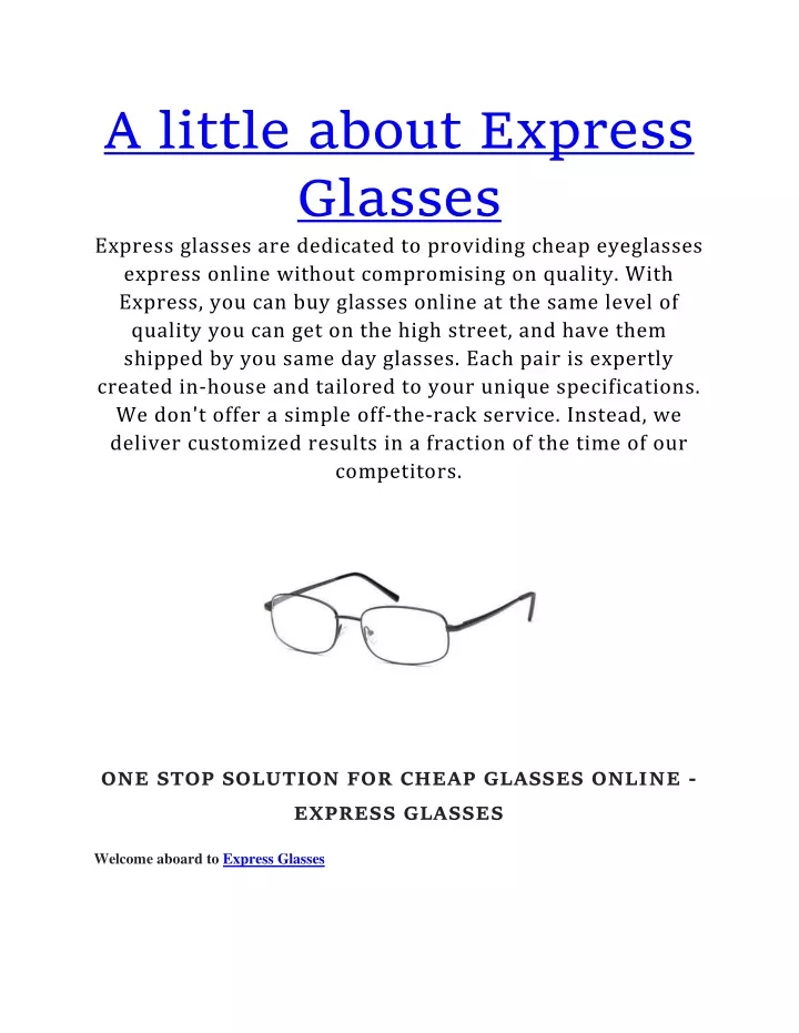 a little about express glasses express glasses