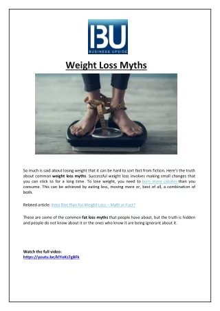 weight loss myths