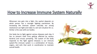 Increase the immune system naturally
