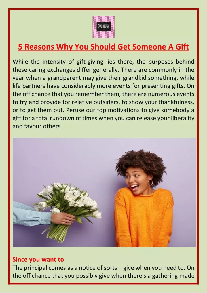 5 reasons why you should get someone a gift while