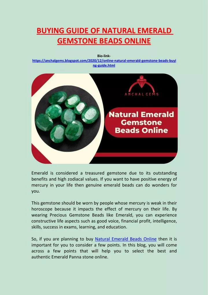 buying guide of natural emerald gemstone beads
