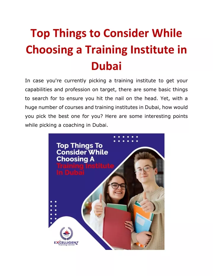 top things to consider while choosing a training