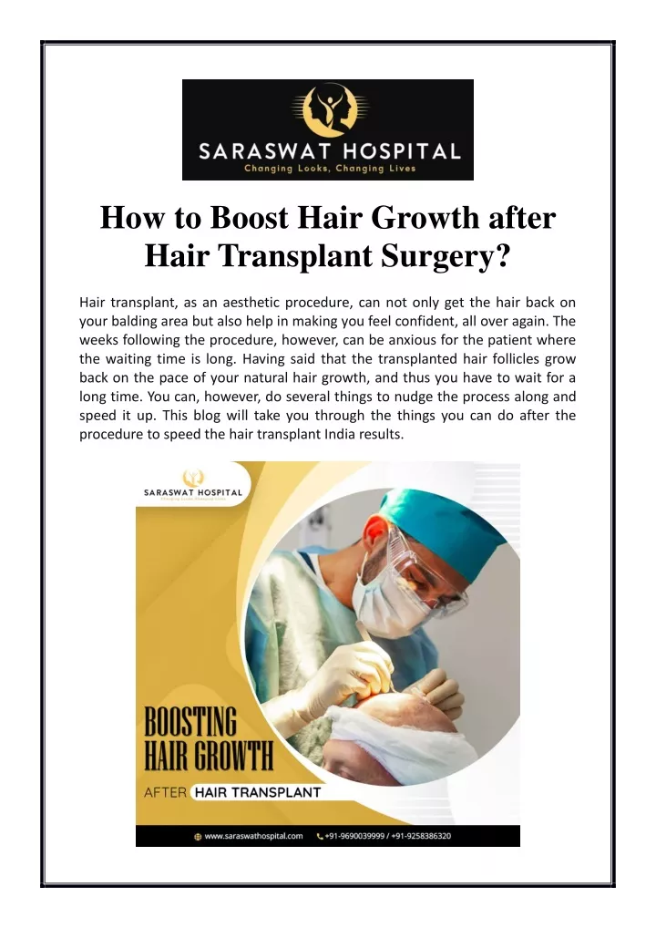 how to boost hair growth after hair transplant