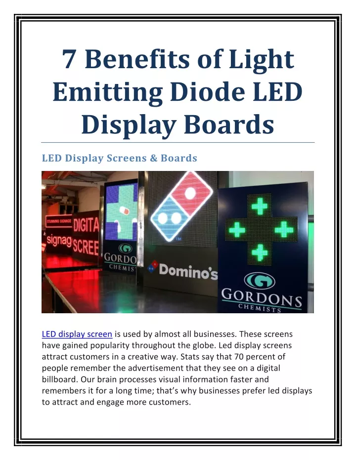7 benefits of light emitting diode led display