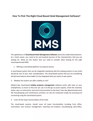 how to pick the right cloud based hotel