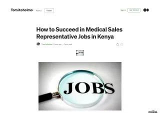 How to Succeed in Medical Sales Representative Jobs in Kenya