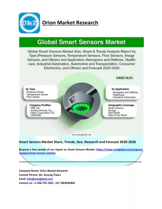Smart Sensors Market Size, Share, Growth, Research and Forecast 2020-2026