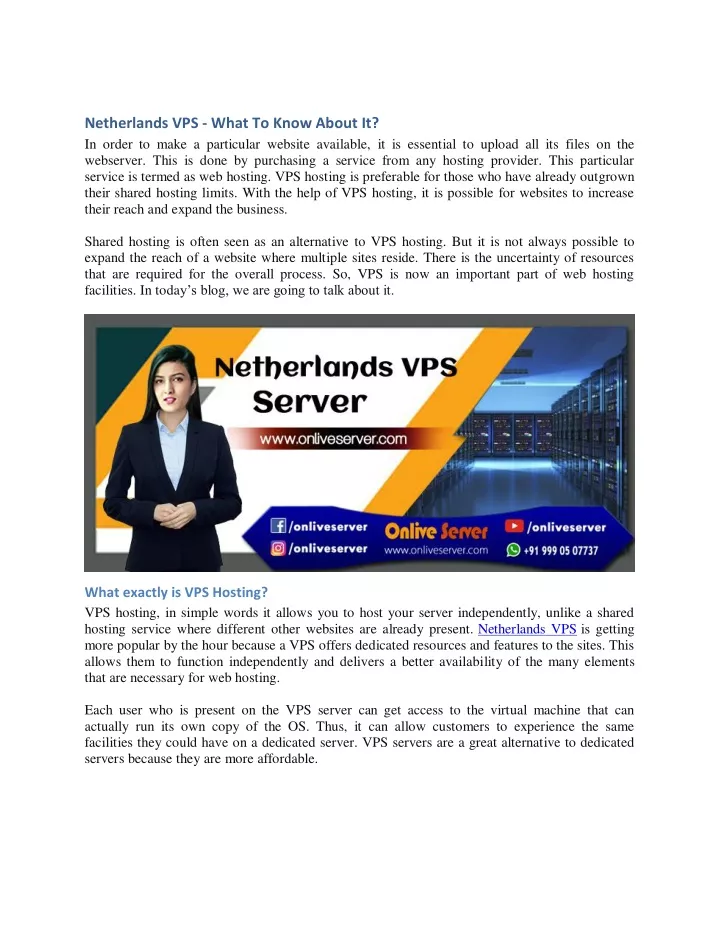 netherlands vps what to know about it in order