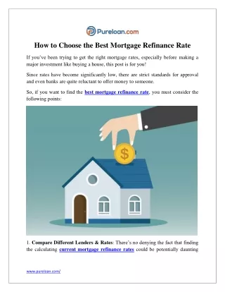 how to choose the best mortgage refinance rate