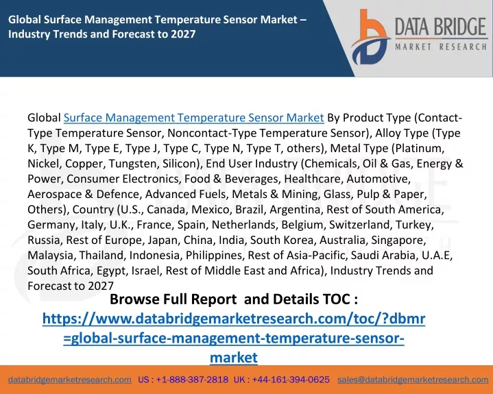 global surface management temperature sensor