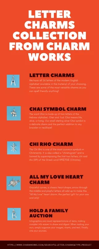Letter charms collection from Charm Works
