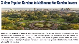 3 Most Popular Gardens in Melbourne for Garden Lovers