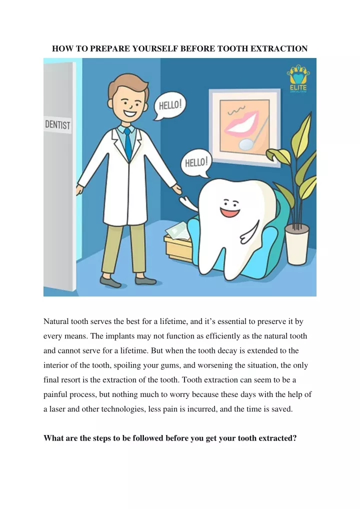 how to prepare yourself before tooth extraction