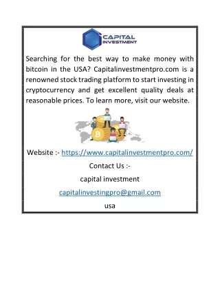 Start Investing in Cryptocurrency USA | Capitalinvestmentpro.com