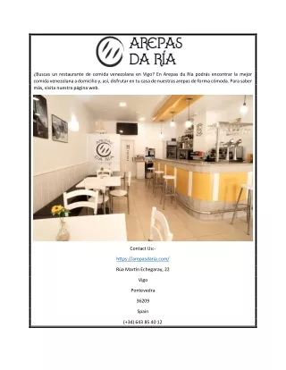 Comida venezolana en Vigo | Arepas da Ría