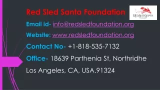 Red Sled Santa | Happy holiday train | Fill the sleigh | Charities