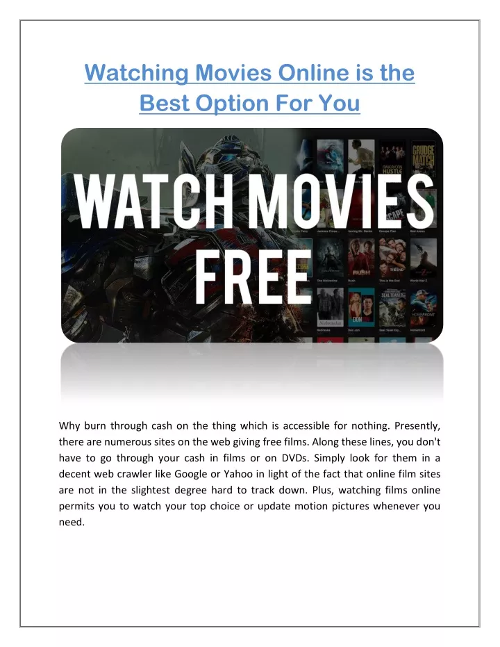 watching movies online is the best option for you