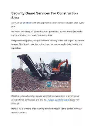 security guard services for construction sites