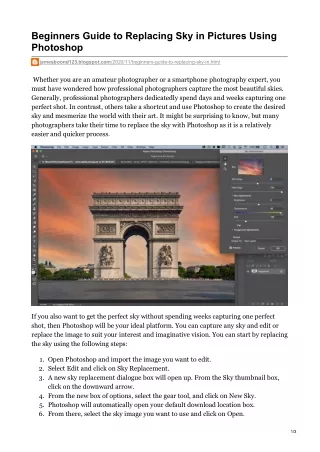 beginners guide to replacing sky in pictures