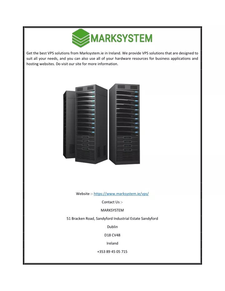 get the best vps solutions from marksystem