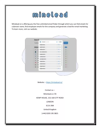 Free Unlimited Email Finder | Minelead.io