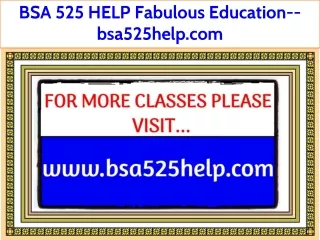 BSA 525 HELP Fabulous Teaching--bsa525help.com