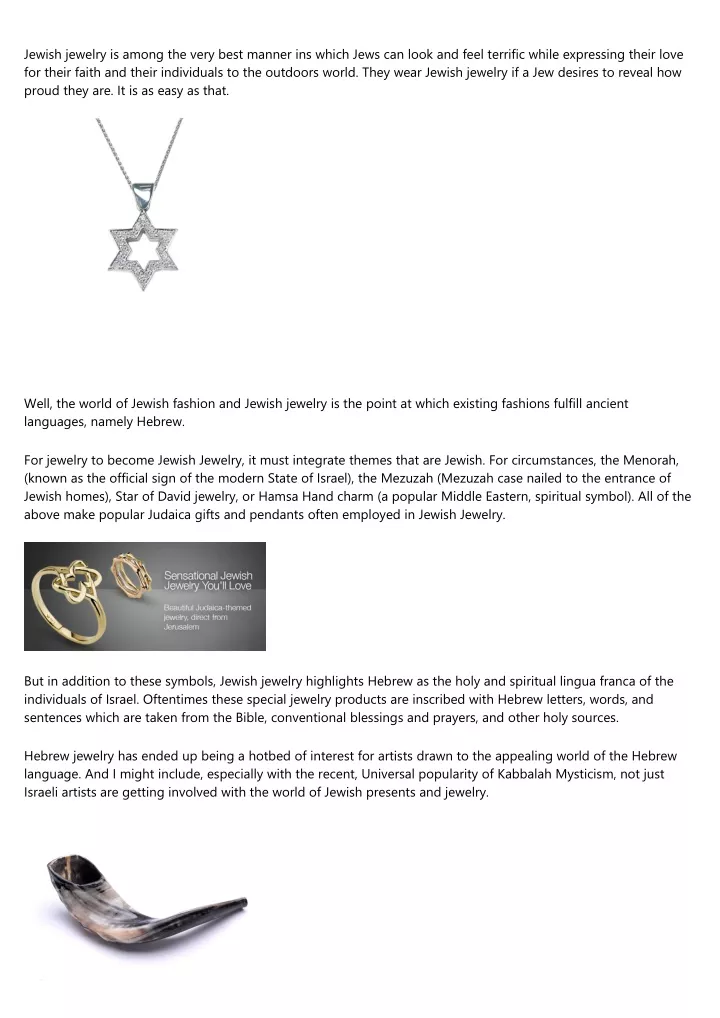 jewish jewelry is among the very best manner