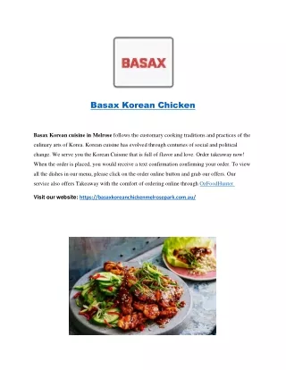 5% off - BASAX MELROSE PARK - Korean Chicken takeaway, NSW