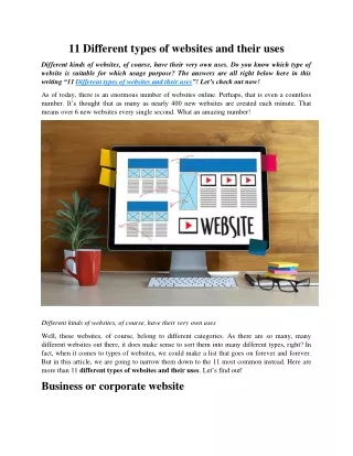 11 different types of websites and their uses