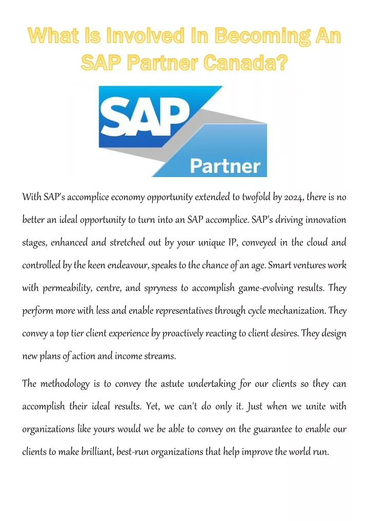 with sap s accomplice economy opportunity