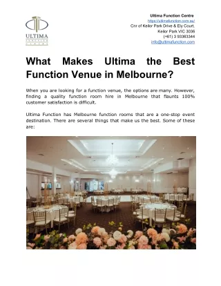 ultima function centre