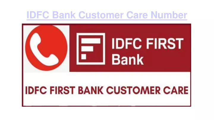 idfc bank customer care number