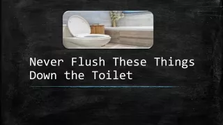 never flush these things down the toilet