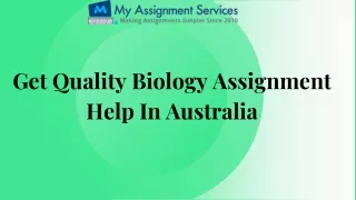 Get Quality Biology Assignment Help in Australia