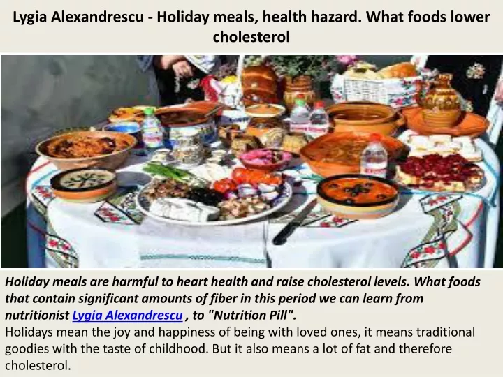 lygia alexandrescu holiday meals health hazard what foods lower cholesterol