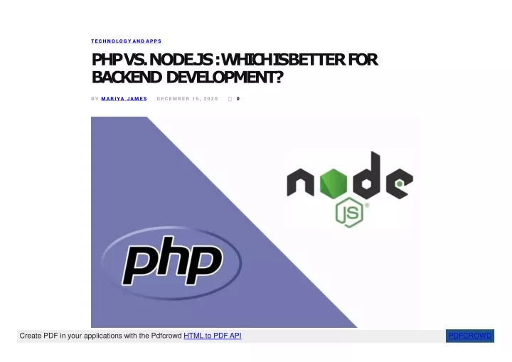 PPT - PHP Vs Node.js : Which Is Better | Detailed Comparison ...