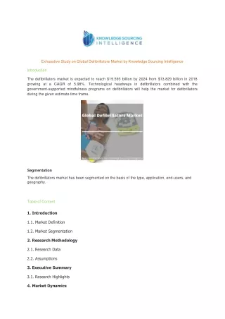 exhaustive study on global defibrillators market