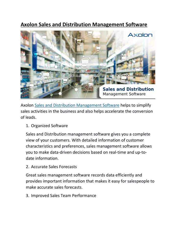axolon sales and distribution management software